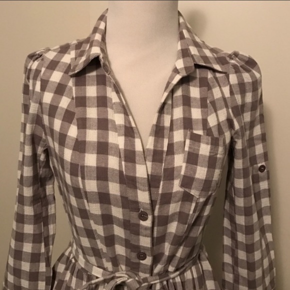 Ark & Co. Plaid‎ Shirt Dress tie waist midi classic - Picture 5 of 11